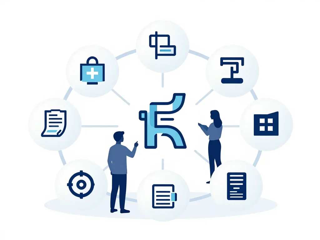 aofpah entouré de symboles métier