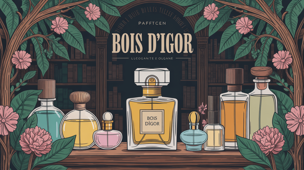 Illustration Bois d'Igor flacon bois précieux vintage
