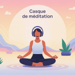 casque meditation connecté ambiance zen illustration