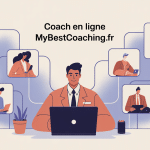 coach en ligne mybestcoaching.fr illustration vectorielle
