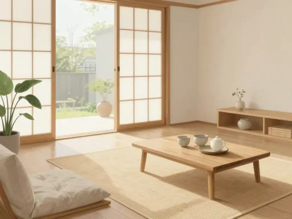 décoration minimaliste japonais salon lumineux