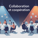 Visuel différence collaboration et coopération au travail