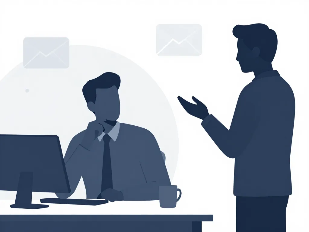 scène bureau je vous ferai un retour communication pro