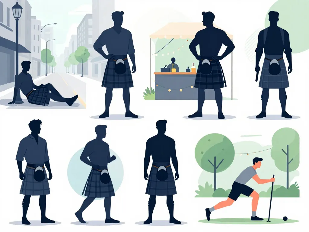 Différents contextes du kilt moderne homme