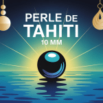 Illustration prix perle Tahiti 10 mm, perle noire premium et bijoux