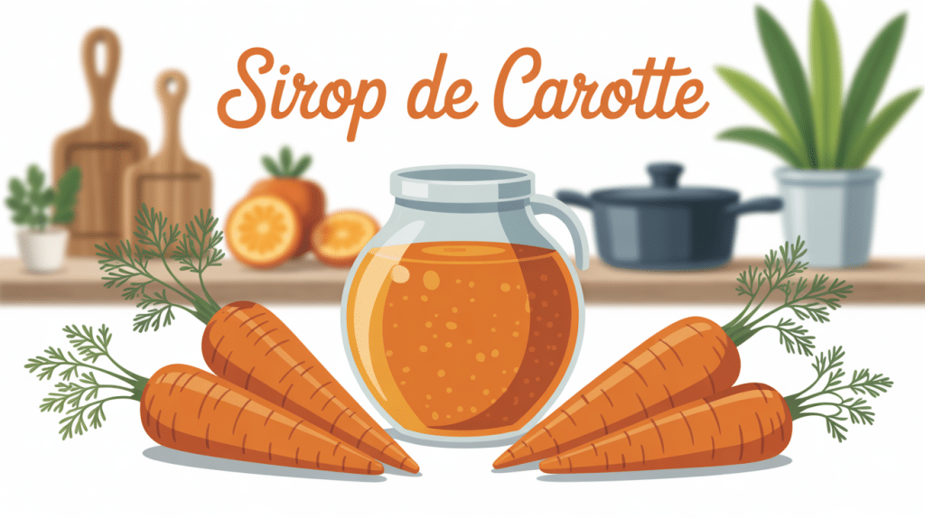 illustration sirop de carotte maison naturel remède et cuisine
