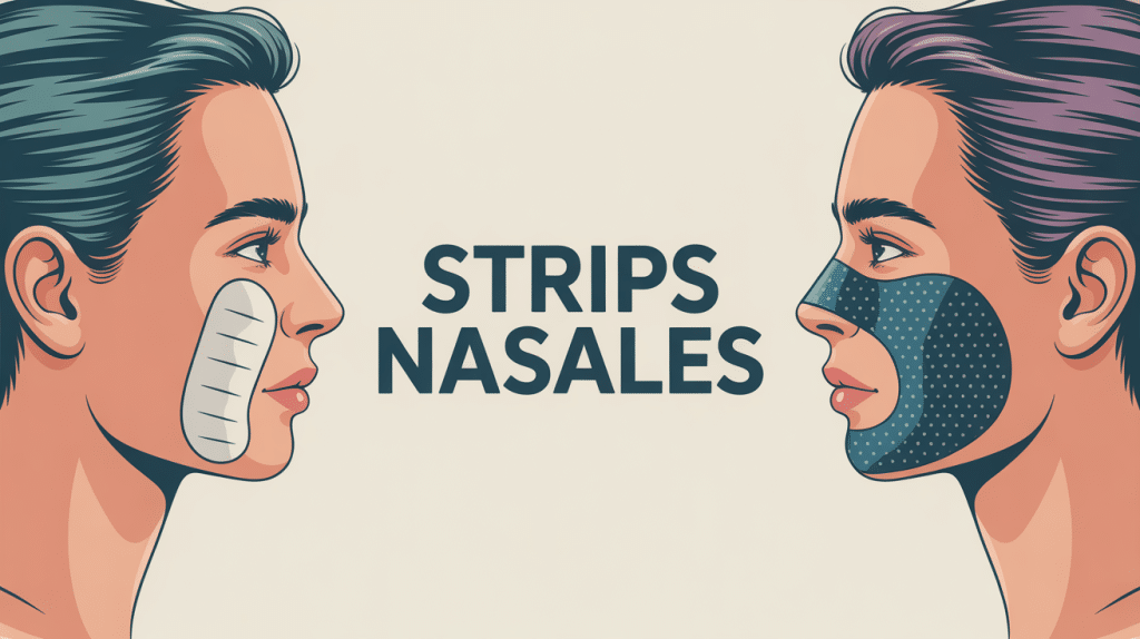 Illustration strips nasales respiration et points noirs