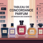 tableau de concordance parfum La Maison des Essences flacons comparatifs