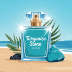 illustration turquoise stone parfum ambiance plage et pierre turquoise