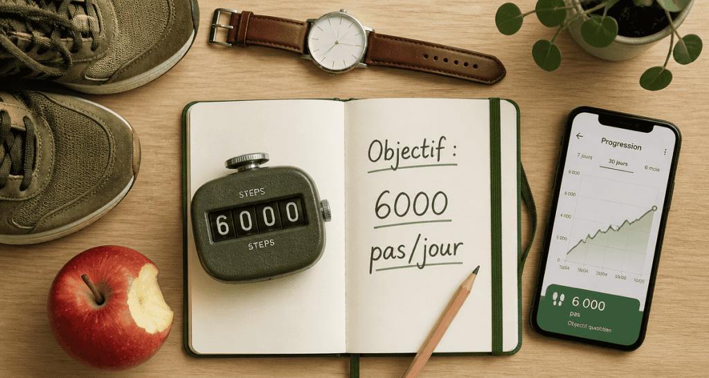 6000 pas par jour podomètre bureau