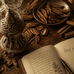 bakhour sur table avec mabkhara et fumée