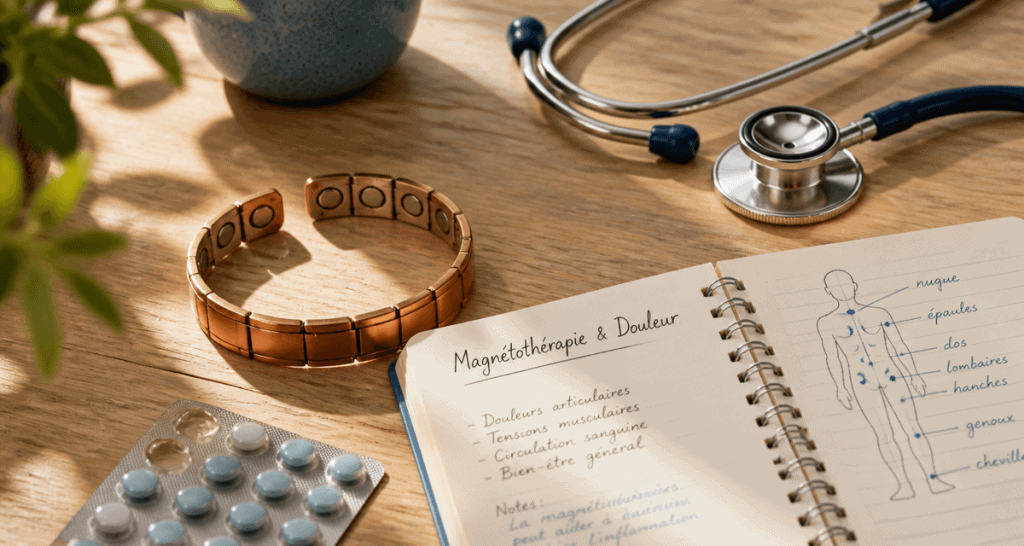 bracelet magnétique avis médical sur table médicale