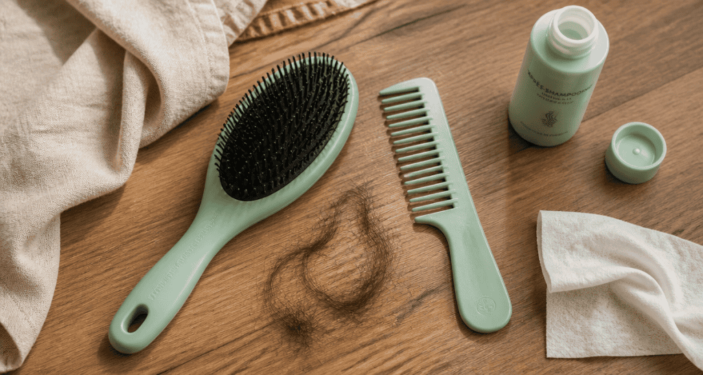 brosse magique sur plan de travail