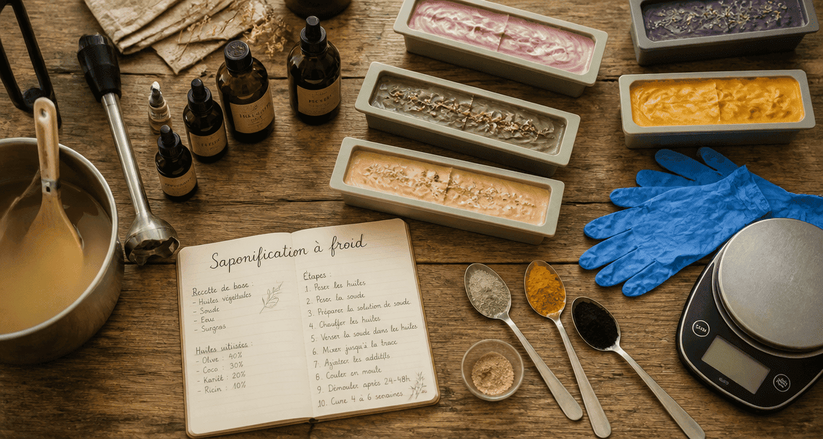 comment faire du savon saponification à froid sur table artisanale