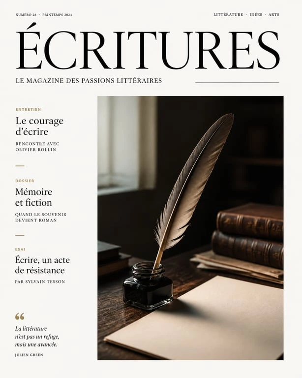 Poème sur la solitude : illustration d'un bureau d'écrivain pour une réflexion poétique
