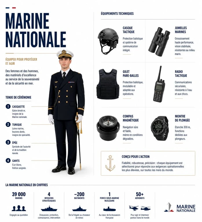 Habillement Marine nationale : équipements et uniformes officiels
