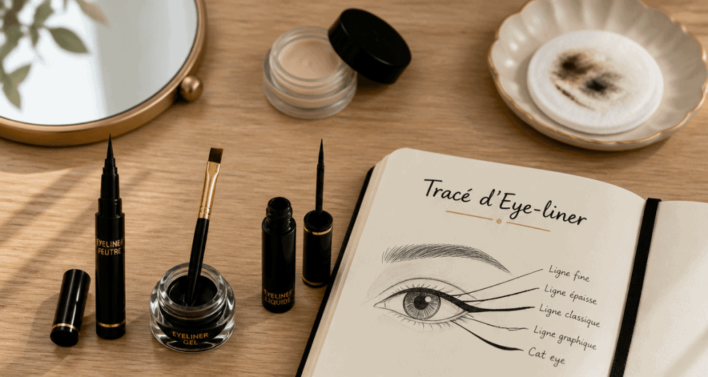 eye liner comment le mettre sur coiffeuse avec produits