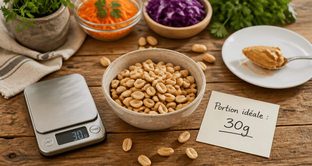 les cacahuetes font elles grossir bol portion 30g balance