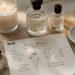 muscs blancs flacons parfum et bougie