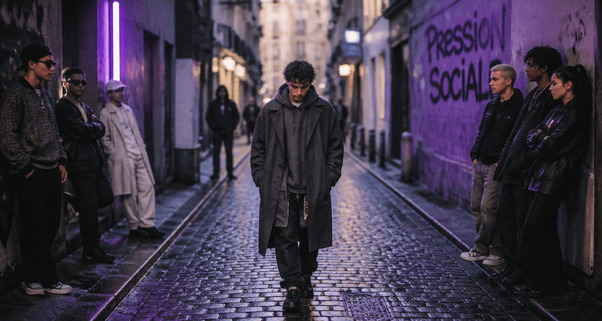 Jeune adulte seul sous pression sociale