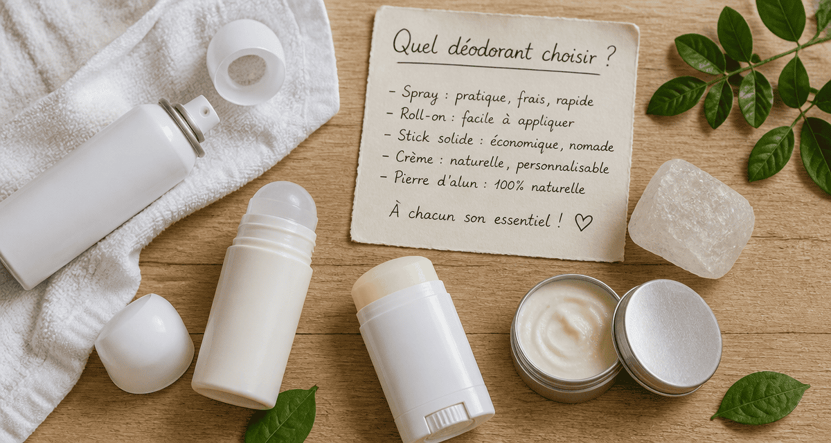 quel déodorant choisir, formats naturels sur table