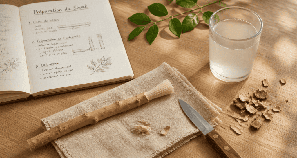 Siwak comment utiliser préparation sur table