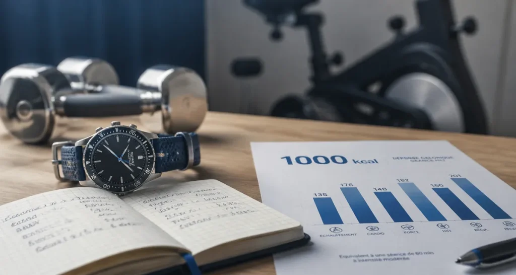 Brûler 1000 calories par jour : programme type, montre et carnet