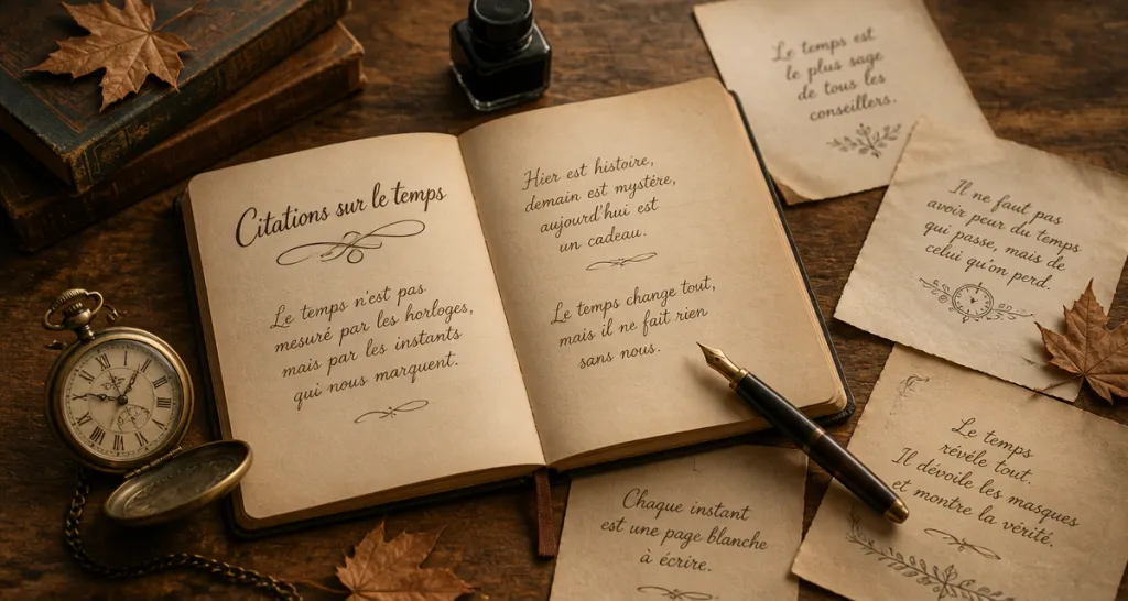 citation prendre le temps carnet et montre ancienne