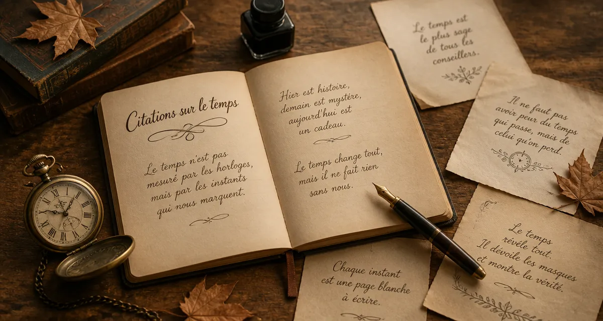 citation prendre le temps carnet et montre ancienne