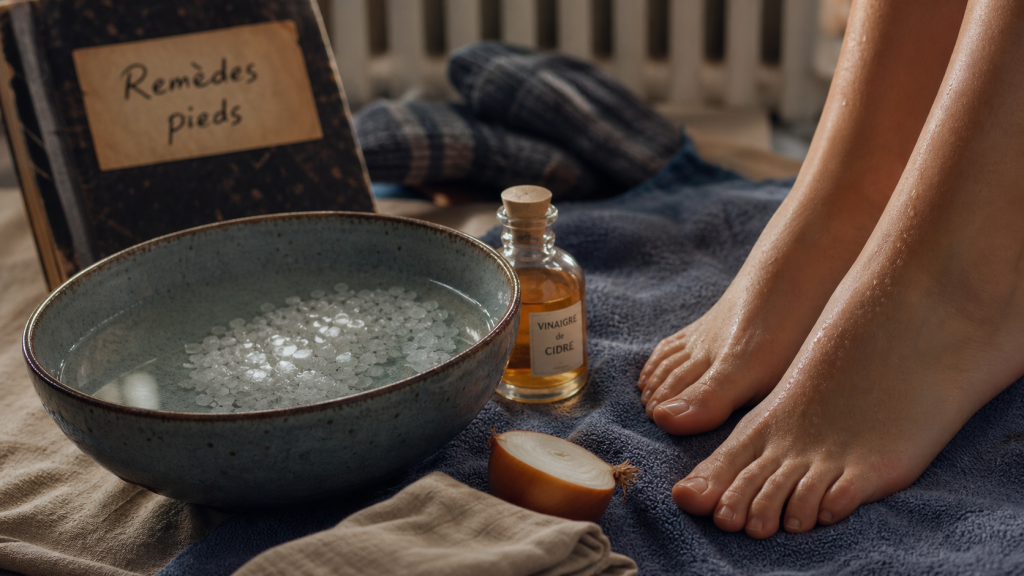 Engelure pied : remede de grand mere, bain tiède au sel pour soulager