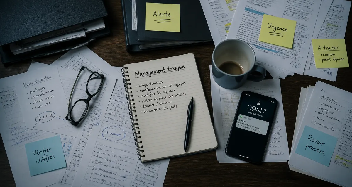 management toxique exemple sur un bureau