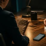Patron amoureux signes : cadre en open-space, message sur téléphone