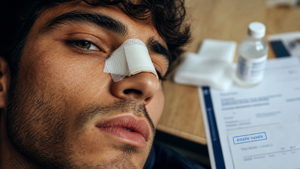 Rhinoplastie pansement nasal après chirurgie, pour optimiser la cicatrisation