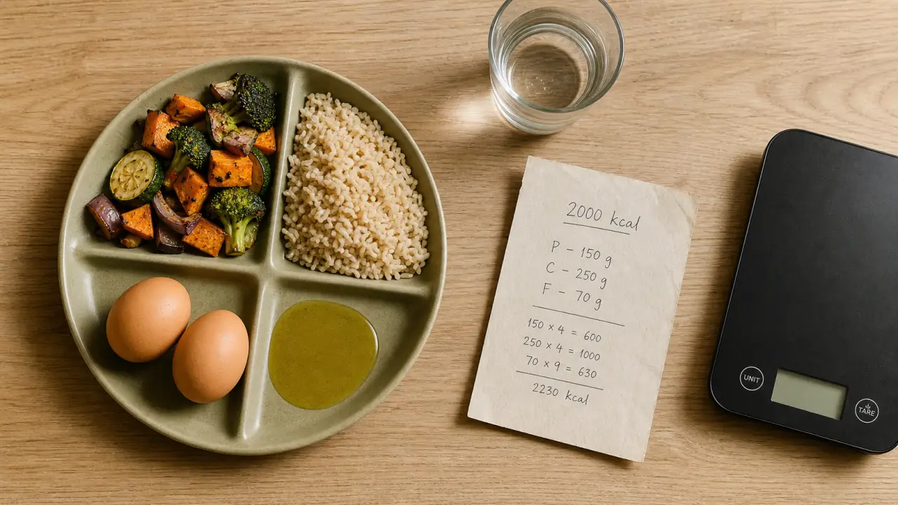 Assiette 2000 calories par jour, repère simple