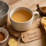 Banane bouillie aux bienfaits digestion et sommeil, infusion du soir à la cannelle et gingembre