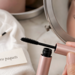 Comment mettre du mascara sans paquets ni bavures, gros plan brosse sur flacon