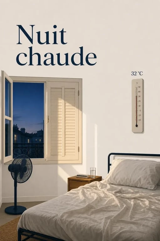 Comment se rafraîchir la nuit dans une chambre chaude avec ventilation, draps en lin et fenêtre ouverte
