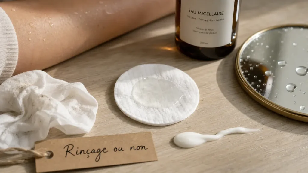 Faut-il rincer l’eau micellaire ? Peaux sensibles, tensioactifs, parfum : le bon réflexe
