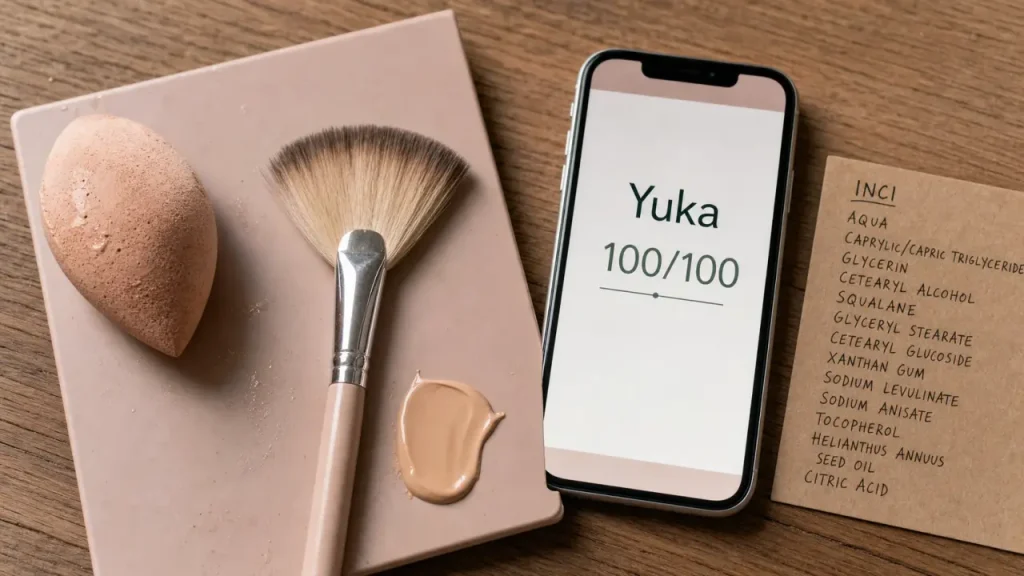 Meilleur fond de teint Yuka 100/100 à la camomille bio, texture nude