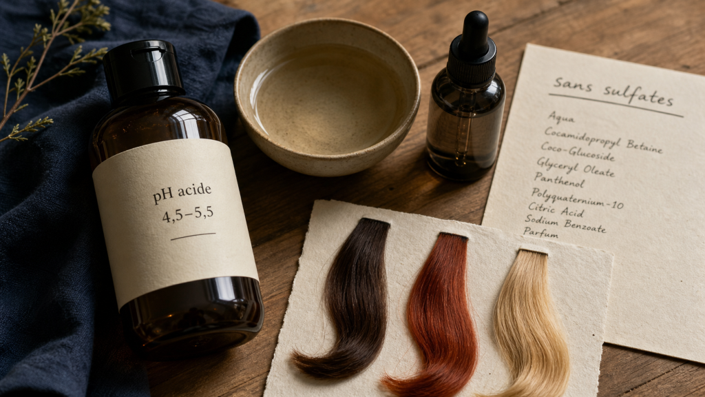 Meilleur shampoing cheveux colorés pH acide pour protéger la couleur