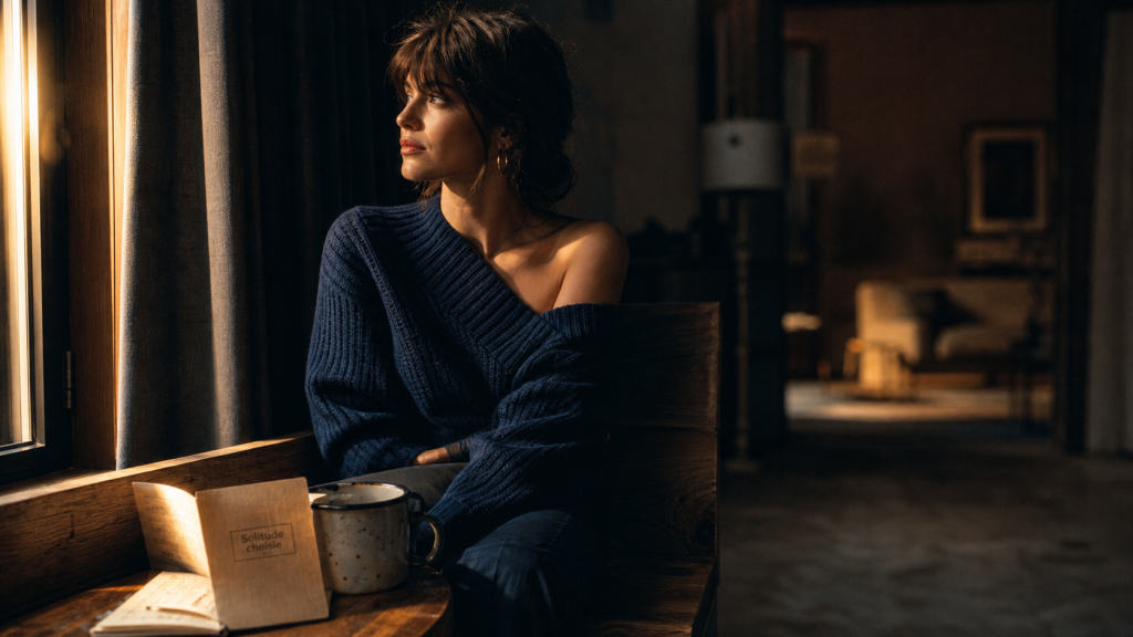 Préférer la solitude à une vie sociale, solitude choisie dans un intérieur calme