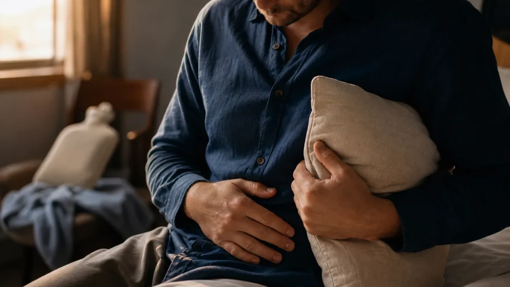 Toux mal aux côtes : coussin sur le côté thoracique