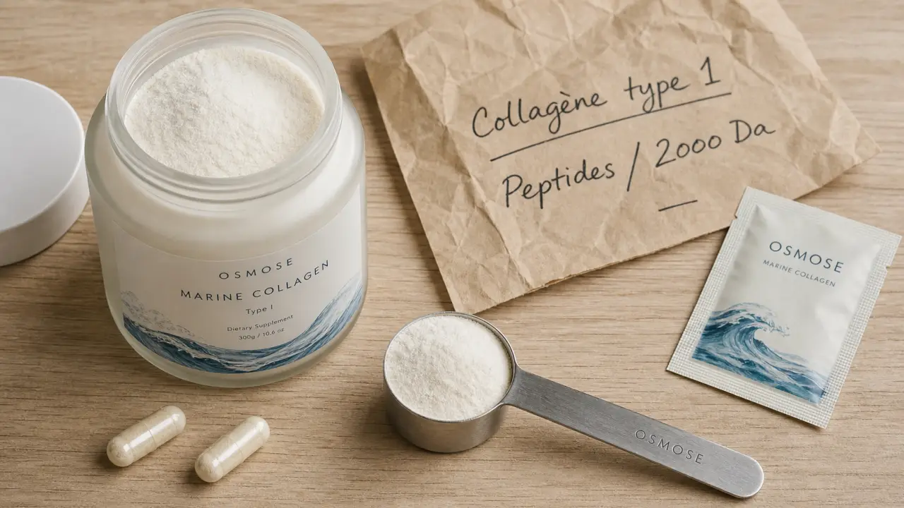 Collagene marin hydrolyse type 1 2000 daltons, poudre et gélules