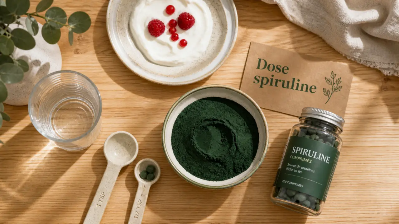 Combien de spiruline par jour pour maigrir : 1 g puis 3 à 5 g