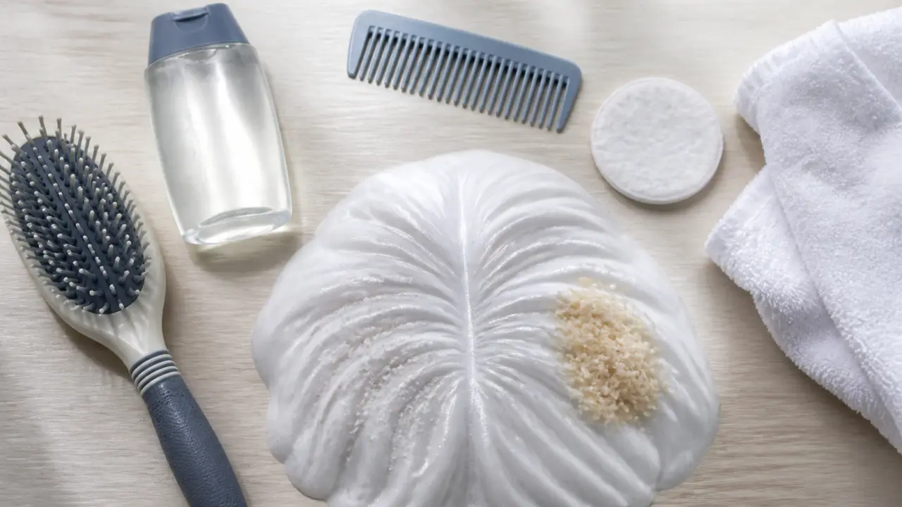 Est ce que les pellicules grattent ? cuir chevelu avec squames et mousse de shampooing