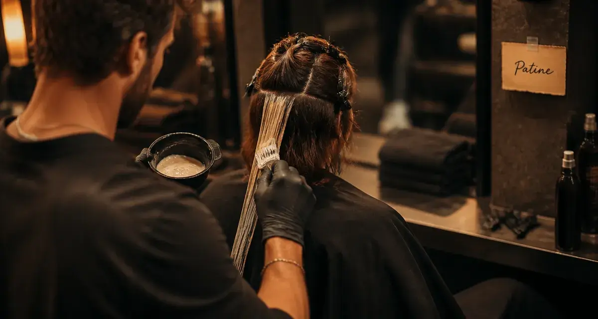 Foncer des mèches trop claires avec une patine en salon