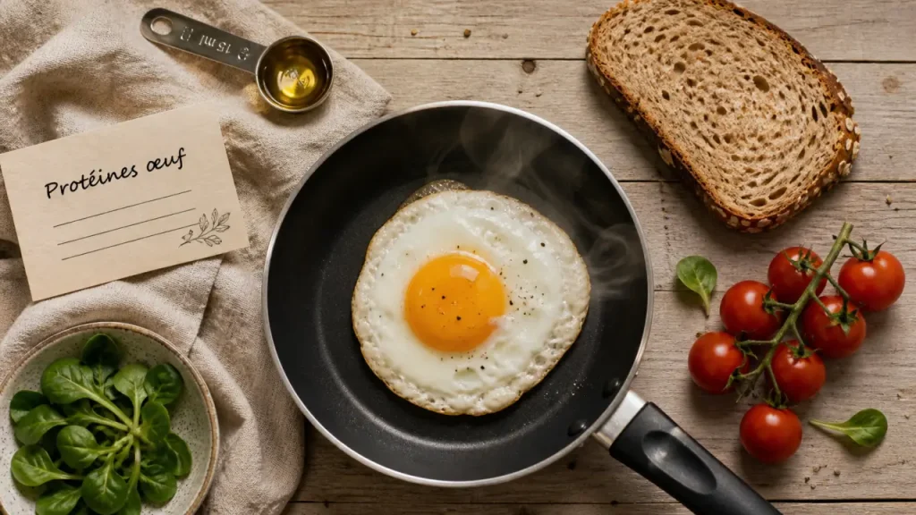 Œufs au plat : 6 à 7 g de protéines par œuf, calories et cuisson à surveiller