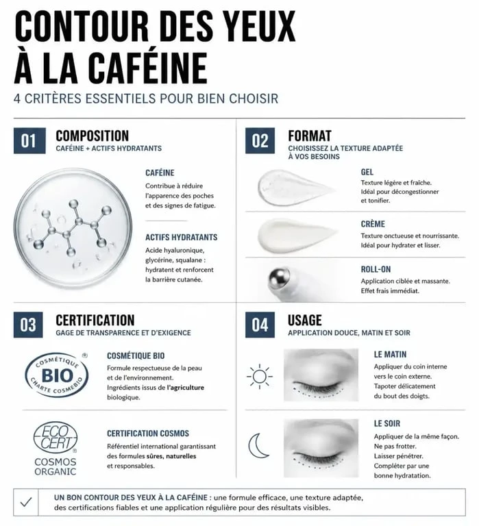Meilleur contour des yeux caféine : critères à comparer avant l’achat