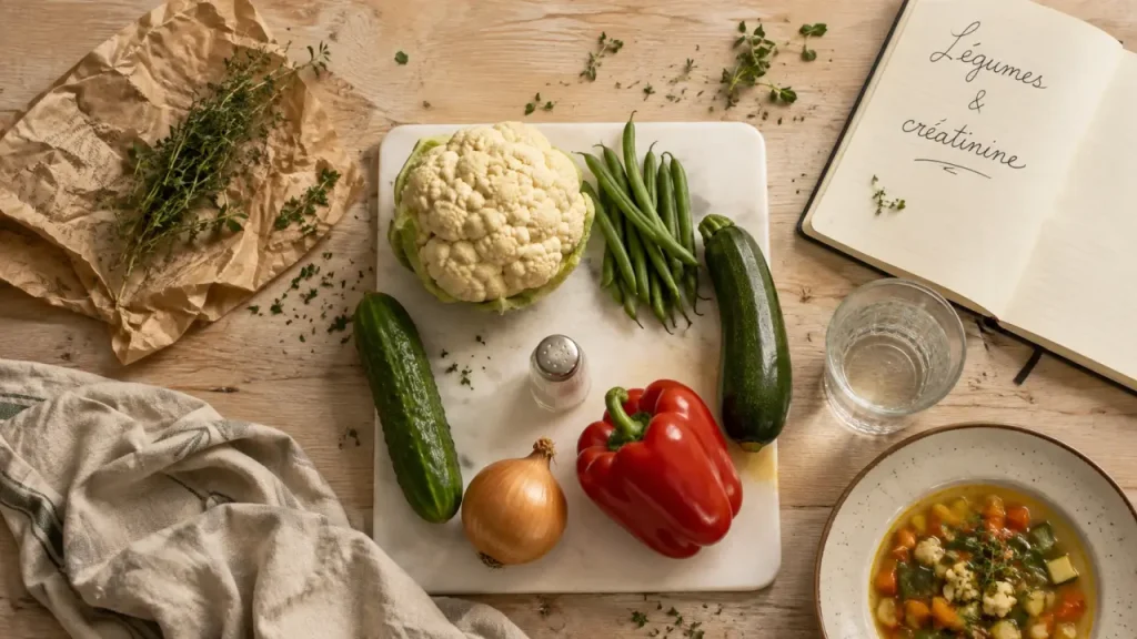 Quels légumes manger pour baisser la créatinine sans trop de potassium ? Chou-fleur, haricots verts, courgette