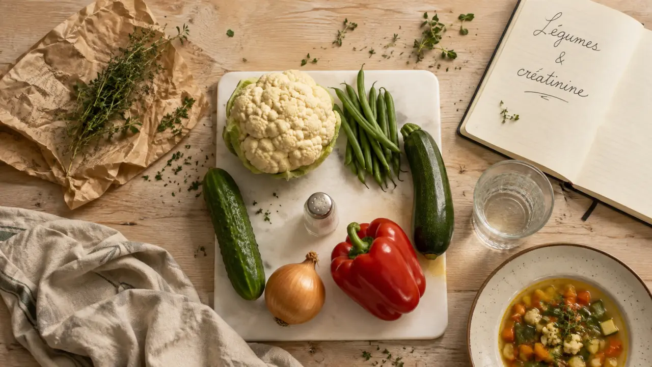 Quel légumes manger pour baisser la créatinine : chou-fleur, haricots verts, courgette
